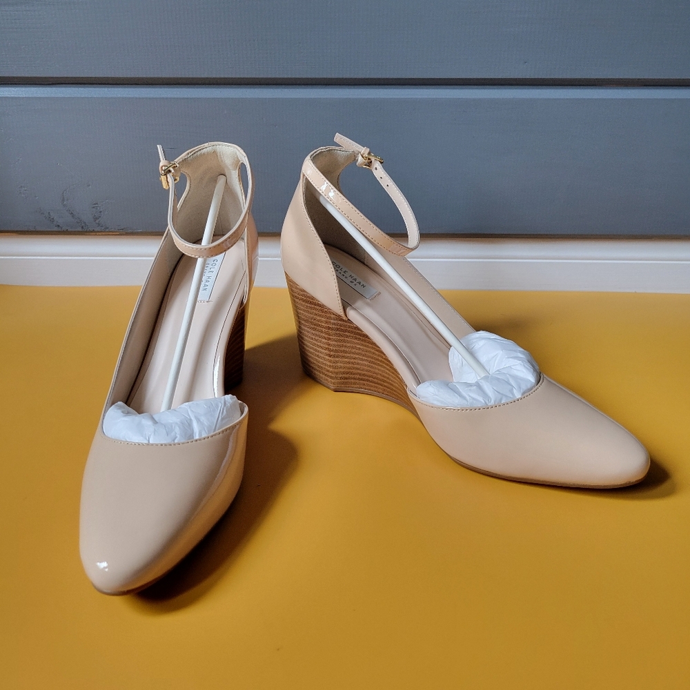 Cole Haan Cream Block Heel Shoes